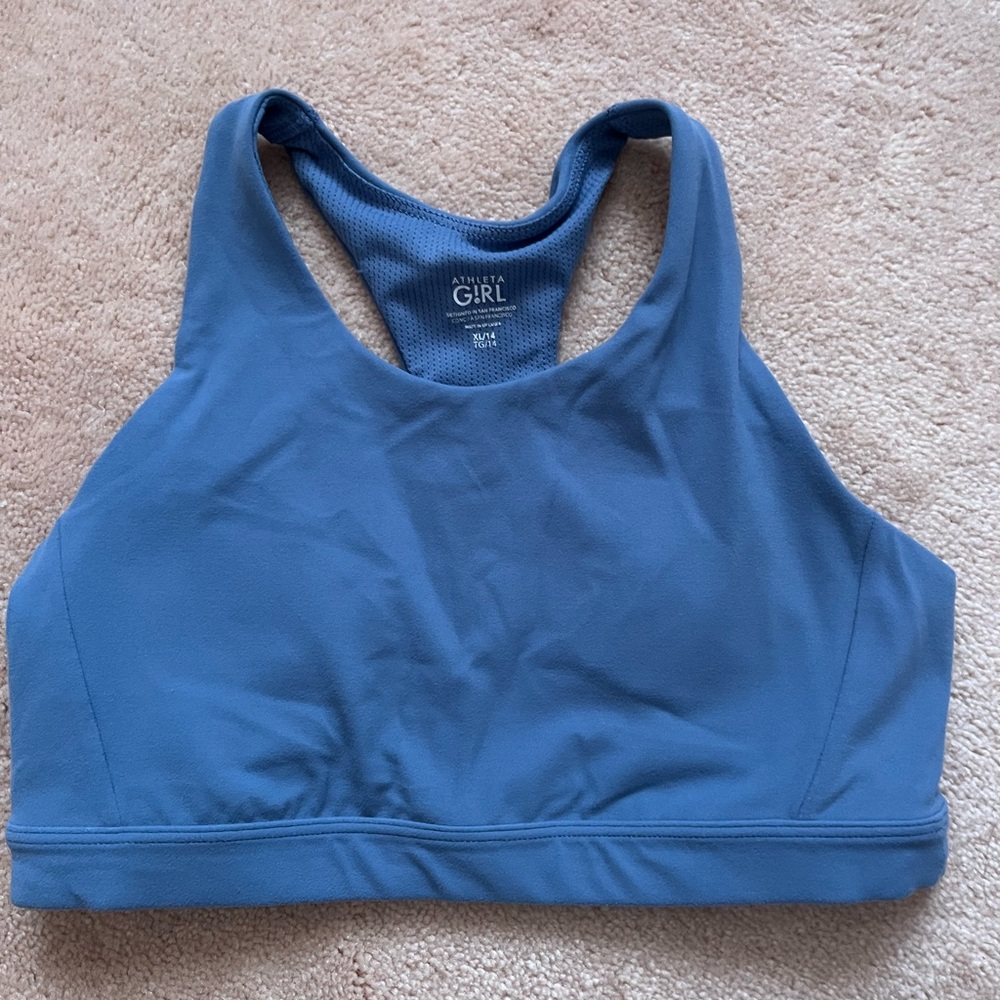 Athleta Blue Sports Bra with Racerback Design